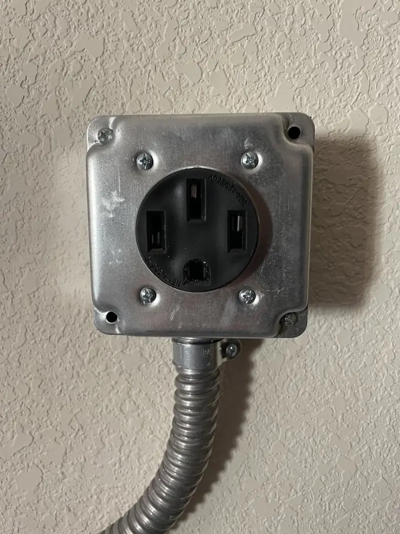NEMA 14-50 outlet installed for Electrical Panel Upgrade in Elba